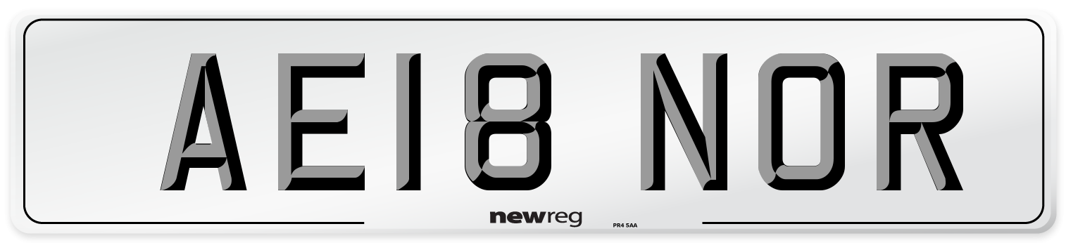 AE18 NOR Number Plate from New Reg
